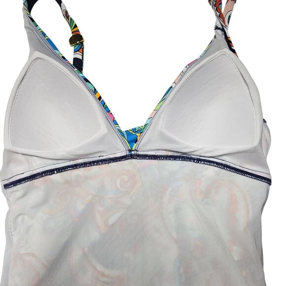 Tommy Bahama V-Neck Multicolored Paisley Tankini Top Size S/P - Picture 7 of 10